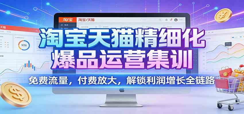 淘宝天猫精细化爆品运营集训：免费流量，付费放大，解锁利润增长全链路