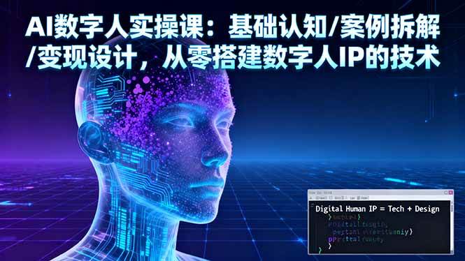 （16317期）AI数字人实操课：基础认知/案例拆解/变现设计，从零搭建数字人IP的技术