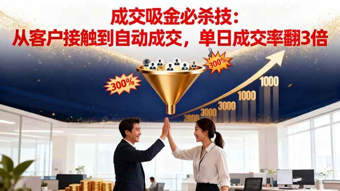 （16432期）吸金成交营销必杀技：从客户接触到自动成交，单日成交率翻3倍