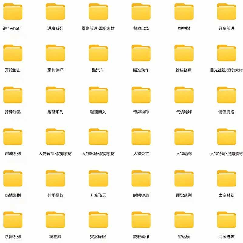 (21008期)【影视剪辑素材合集】15800+高清混剪卡点|热门影视精彩片段|人物/城市/场景全覆盖,中文分类清晰