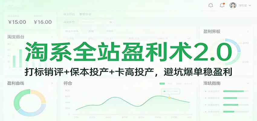 淘系全站盈利术2.0：打标销评+保本投产+卡高投产，避坑爆单稳盈利