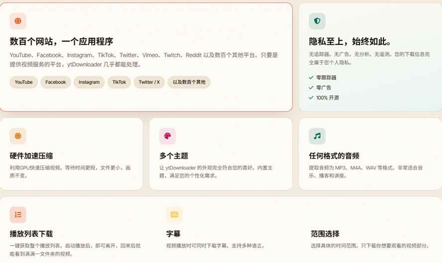 (20796期)YouTube、B站超100+平台视频免费下载, 超级好用,多平台免费开源热门视频下载器 ytDownloader