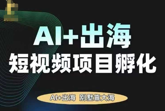 AI·TikTok AI+出海短视频项目孵化，陪你从0-1借助AI实现出海变现