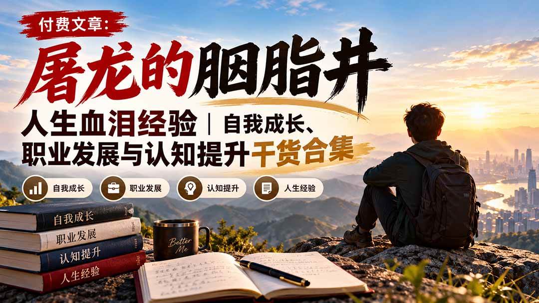 （20943期）付费文章：屠龙的胭脂井人生血泪经验｜自我成长、职业发展与认知提升干货合集