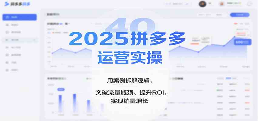 2025拼多多运营实操，用案例拆解逻辑，突破流量瓶颈、提升ROI，实现销量增长（更新）