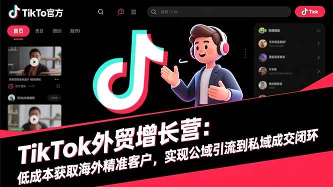 （16522期）TikTok外贸增长营：低成本获取海外精准客户，实现公域引流到私域成交闭环