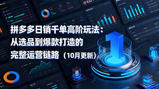 （16404期）拼多多日销千单高阶玩法：从选品到爆款打造的完整运营链路（10月更新）