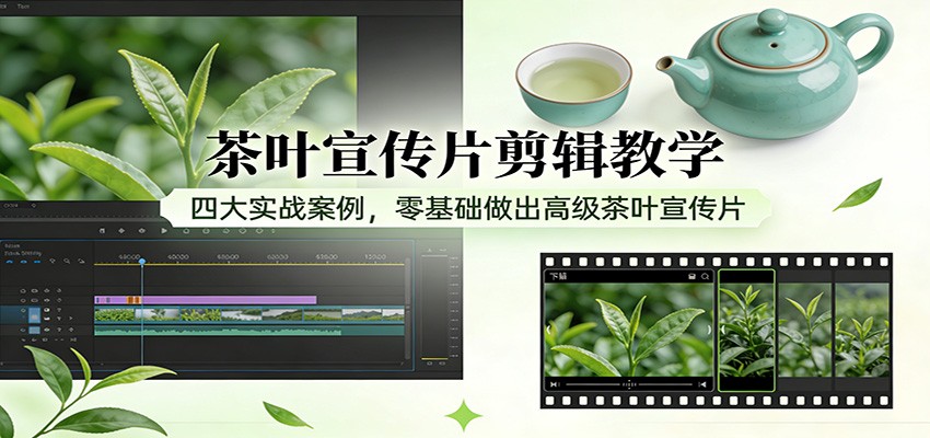 茶叶宣传片剪辑教学：四大实战案例，零基础做出高级茶叶宣传片