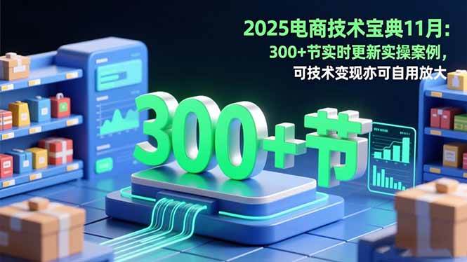 （16493期）2025电商技术宝典11月：200+节实时更新实操案例，可技术变现亦可自用放大