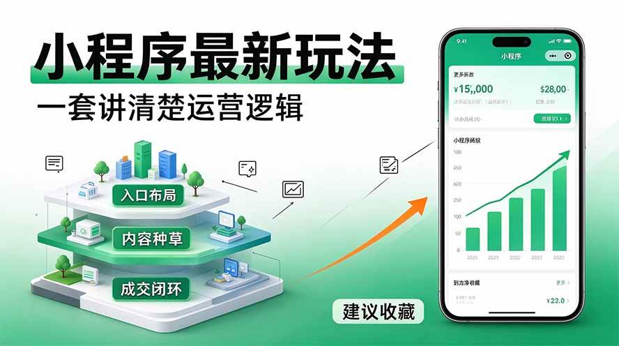 （20876期）微信小程序最新玩法 四种收益来源，单日收入400+