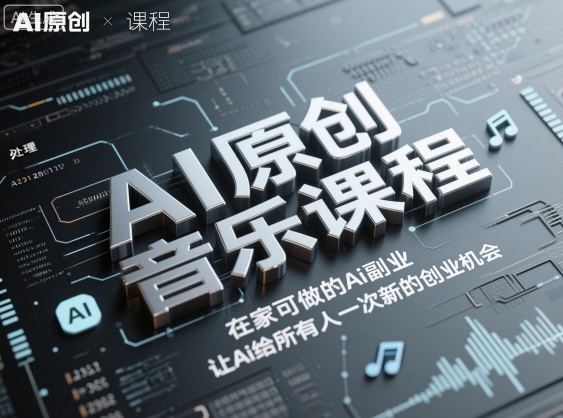 AI原创音乐课程，在家可做的Ai副业，让Ai给所有人一次新的创业机会