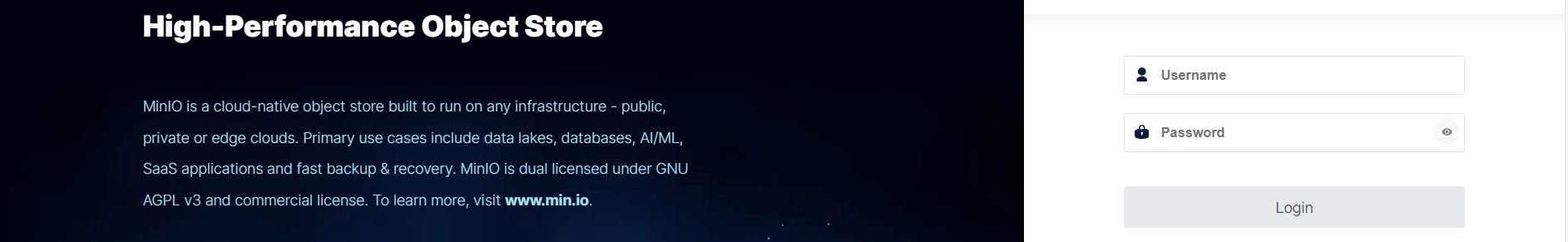 MinIO 登录认证界面