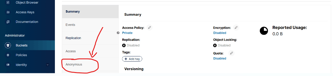 存储桶权限管理界面
