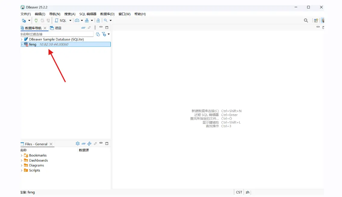 DBserver 中已连接的数据库列表