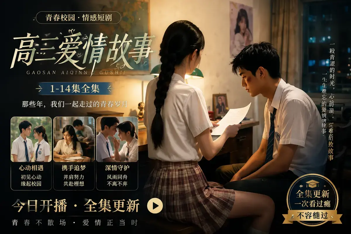 《高三爱情故事》AI短剧全集免费看-补习篇HD中字未删减版-夸克网盘资源秒存在线播放-B中爱情故事AI短剧重塑青春剧