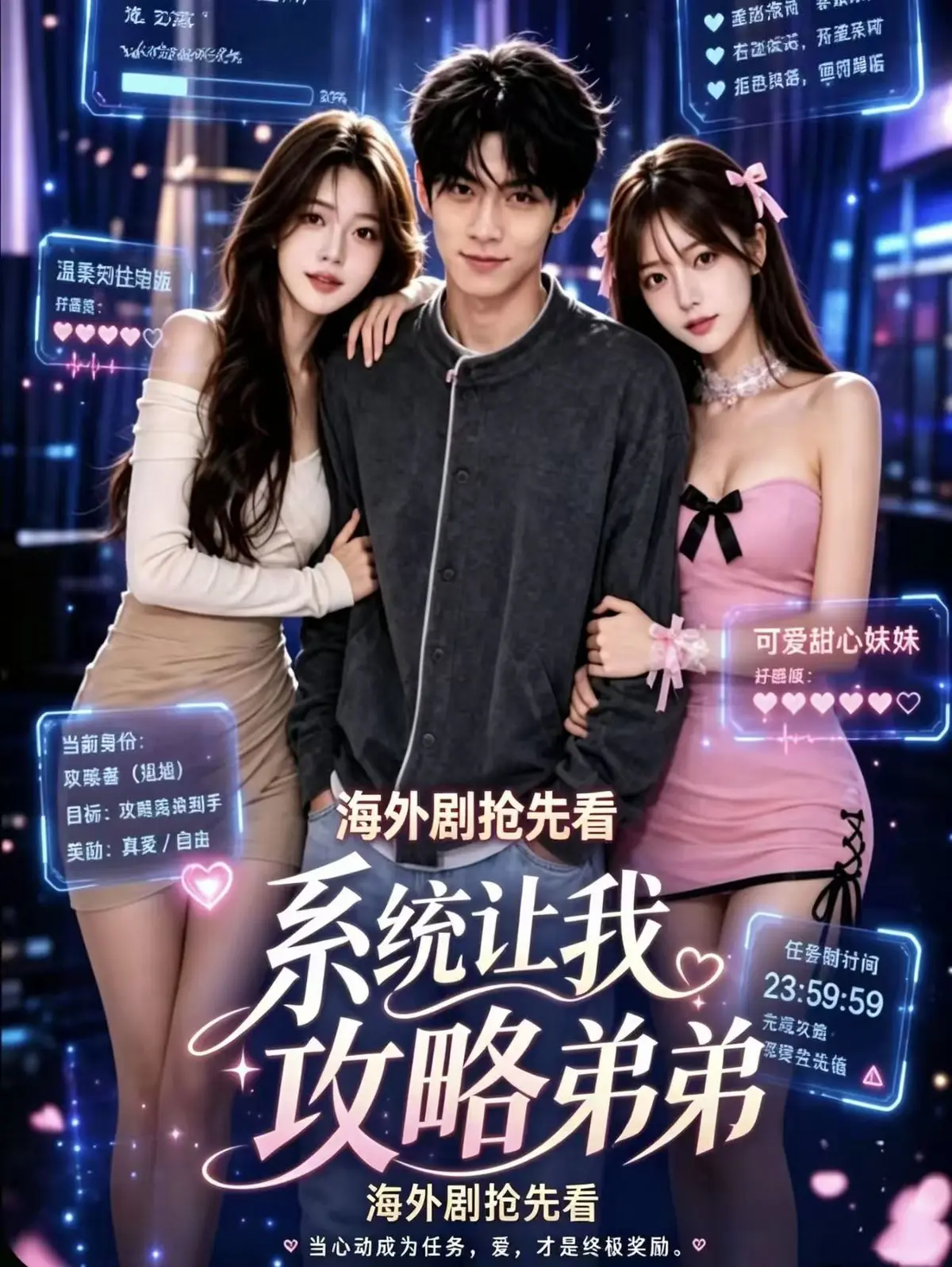 AI黄果真人短剧系统让我攻略弟弟，以任务为名靠近终动真心-系统限定爱恋真假心动难辨-黄豆AI魔改漫剧在线同步更新