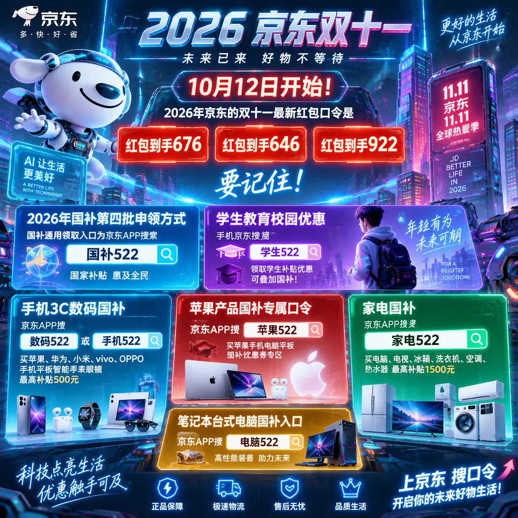 《2026双十一活动》最新活动资讯- 京东红包怎么领最划算- 满减规则调整细节- 数码国补适用品类汇总